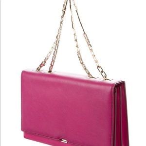 Magenta leather Victoria Beckham chain bag